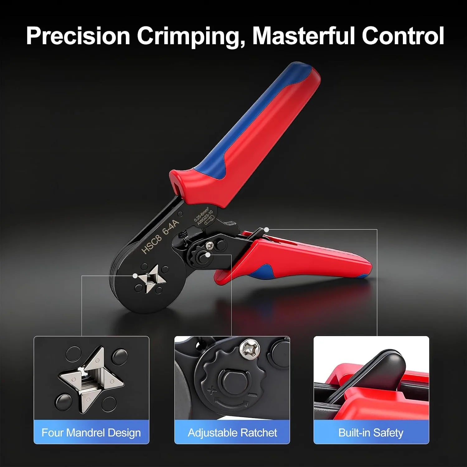 Self-Adjusting Ferrule Crimping Tool Kit with 200 Terminals