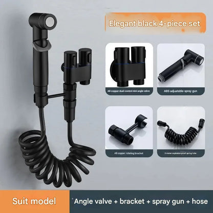 Dual-Control Handheld Bidet Sprayer and Angle Valve Set