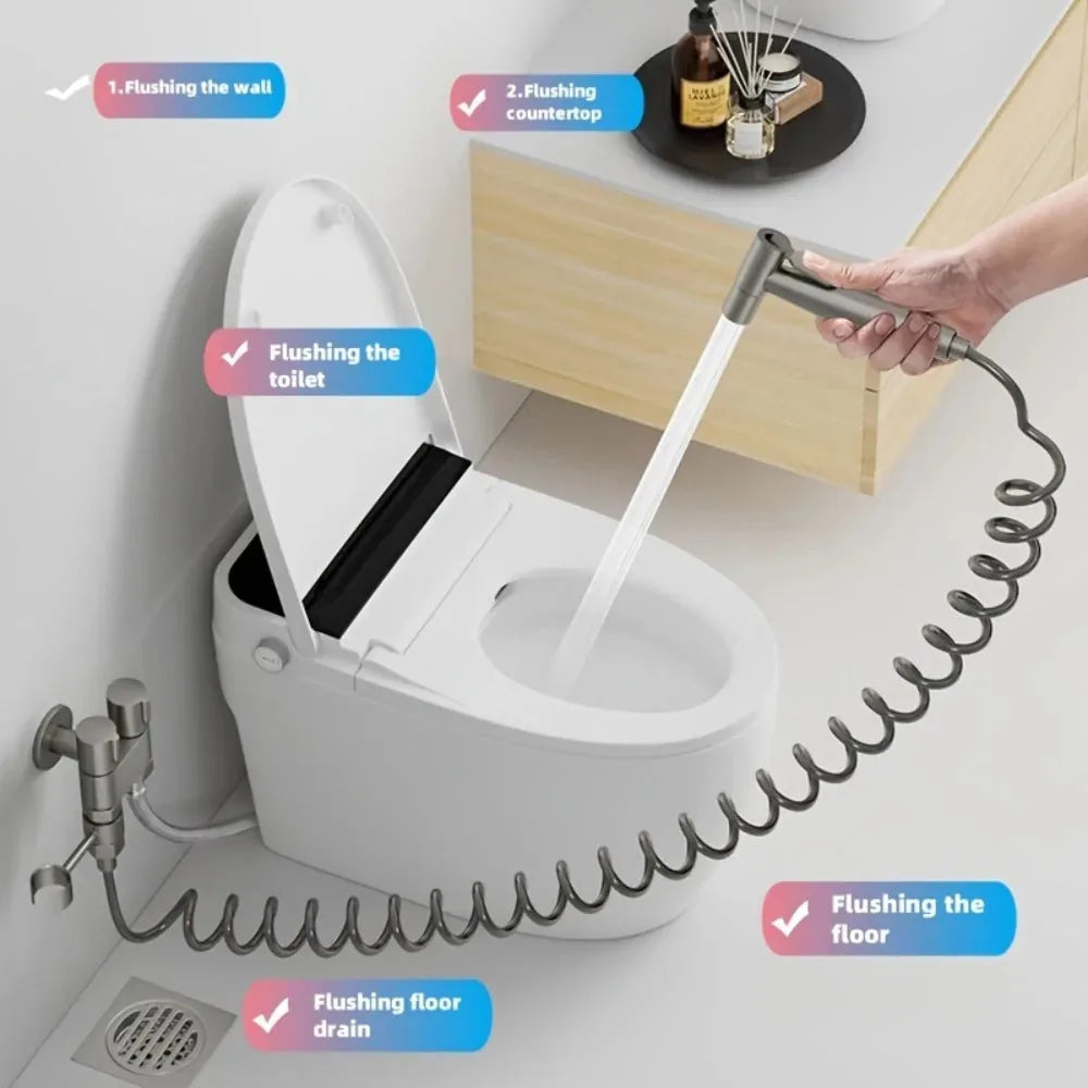 Dual-Control Handheld Bidet Sprayer and Angle Valve Set – product image 3