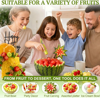 3-in-1 Stainless Steel Melon Baller and Fruit Tool Set