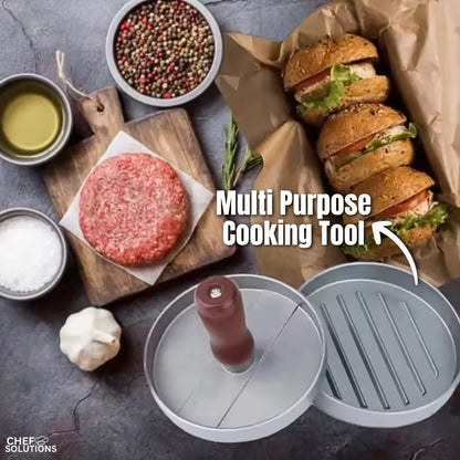 Wood-Handle Nonstick Burger Patty Press – product image 1