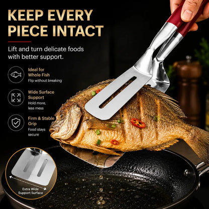 26 cm Stainless Steel Spatula Tongs with Silicone Grip – product image 4