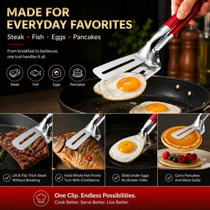 26 cm Stainless Steel Spatula Tongs with Silicone Grip – product image 8