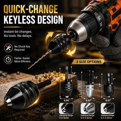 2-Piece Keyless Mini Drill Chuck Adapter Set – product image 8