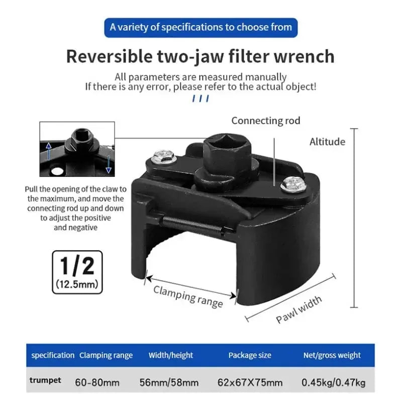 Adjustable Non-Slip Oil Filter Wrench – 60–80 mm – product image 3