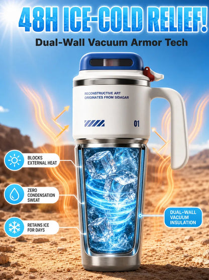 Large Stainless Steel Insulated Travel Tumbler with Straw – product image 6