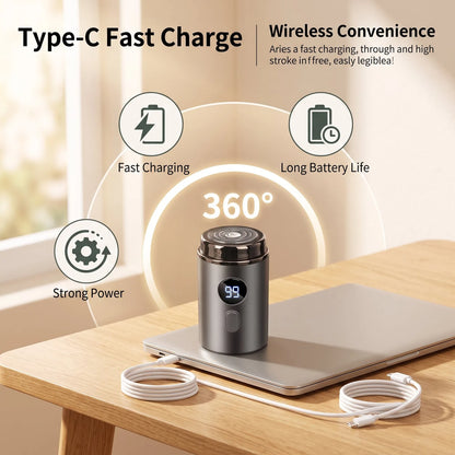 Mini Electric Shaver with Digital Display and Spare Head – product image 5