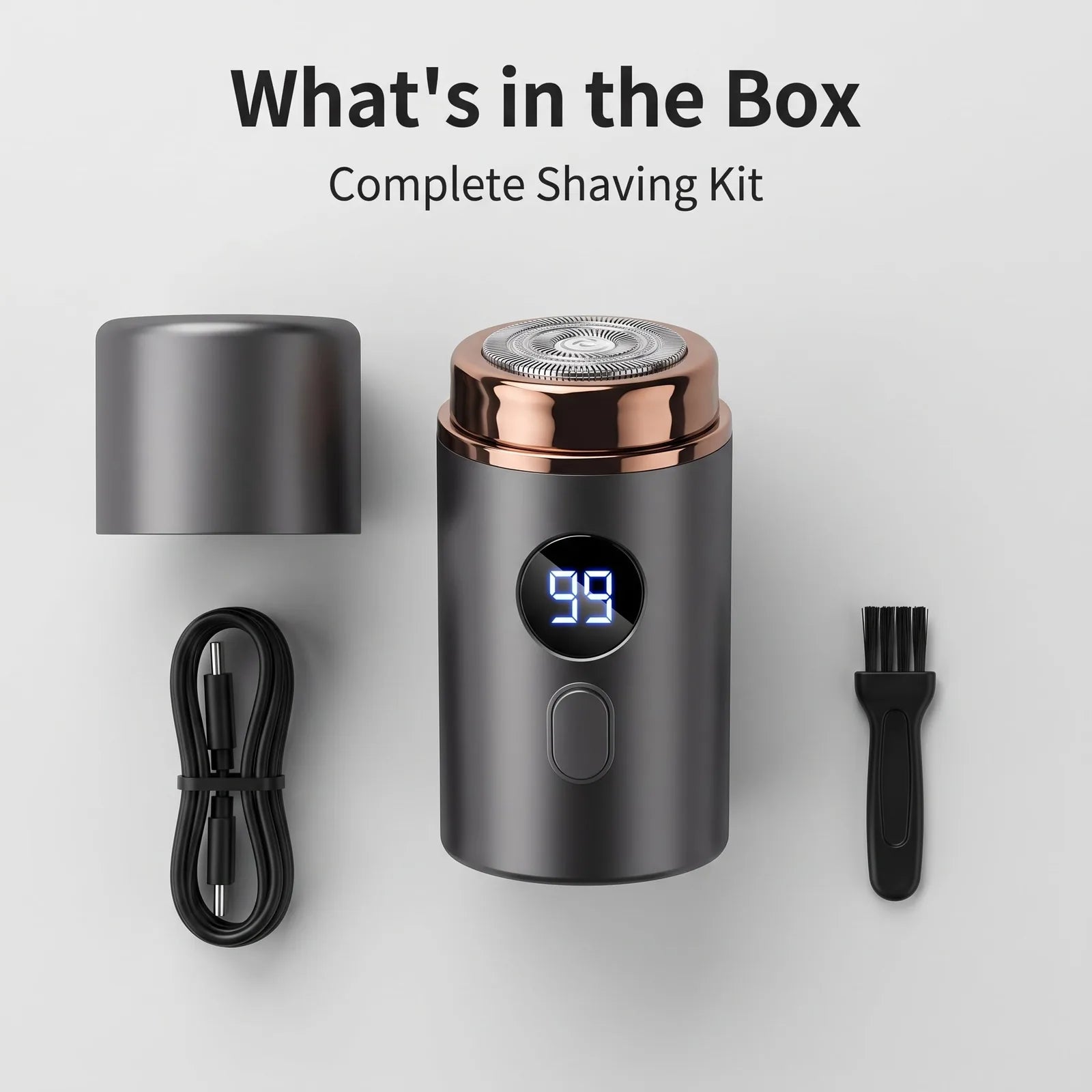 Mini Electric Shaver with Digital Display and Spare Head – product image 7