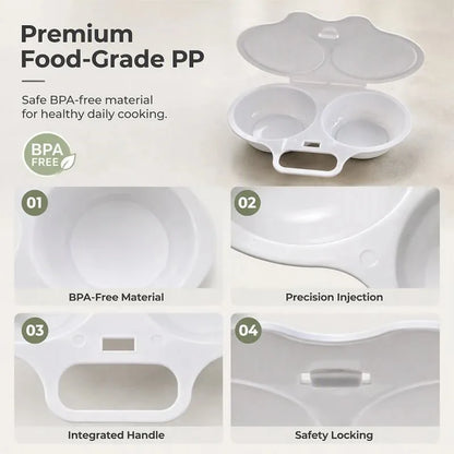 2-Piece Microwave Egg Poacher with Lid and Handle – product image 1
