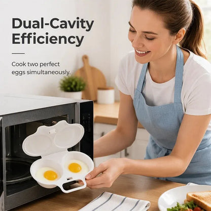 2-Piece Microwave Egg Poacher with Lid and Handle – product image 3
