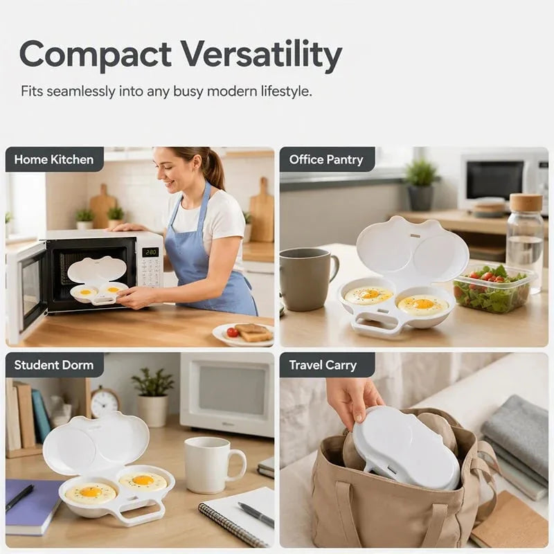 2-Piece Microwave Egg Poacher with Lid and Handle – product image 4