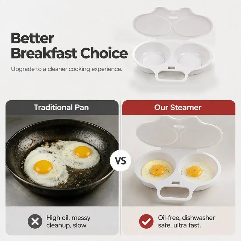 2-Piece Microwave Egg Poacher with Lid and Handle – product image 6