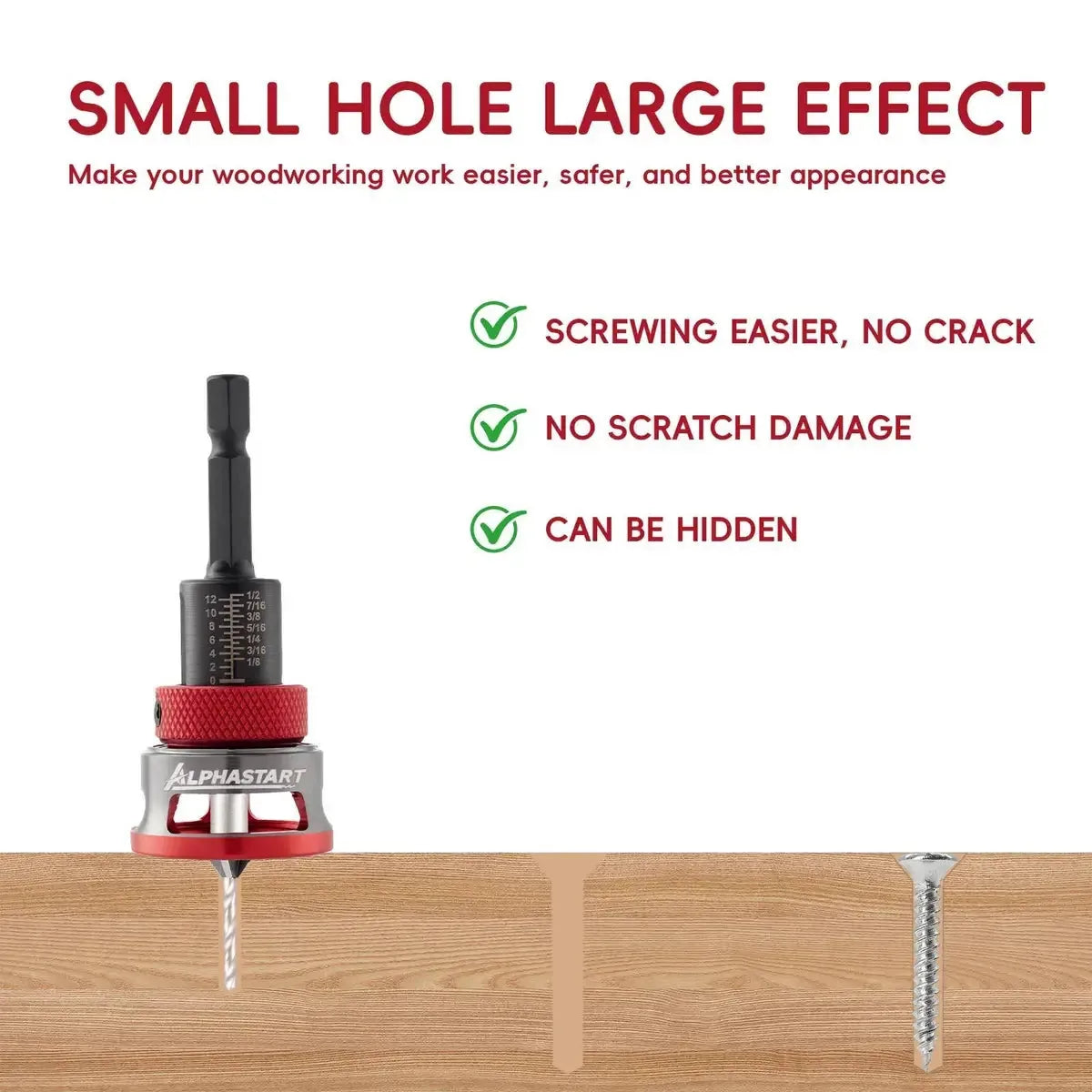4-Piece Countersink Drill Bit Set with Depth Stops – product image 4