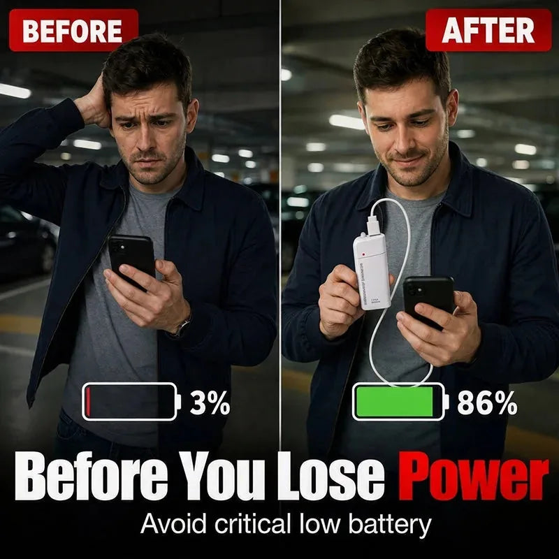 AA Battery Emergency Phone Charger with LED Flashlight – product image 3