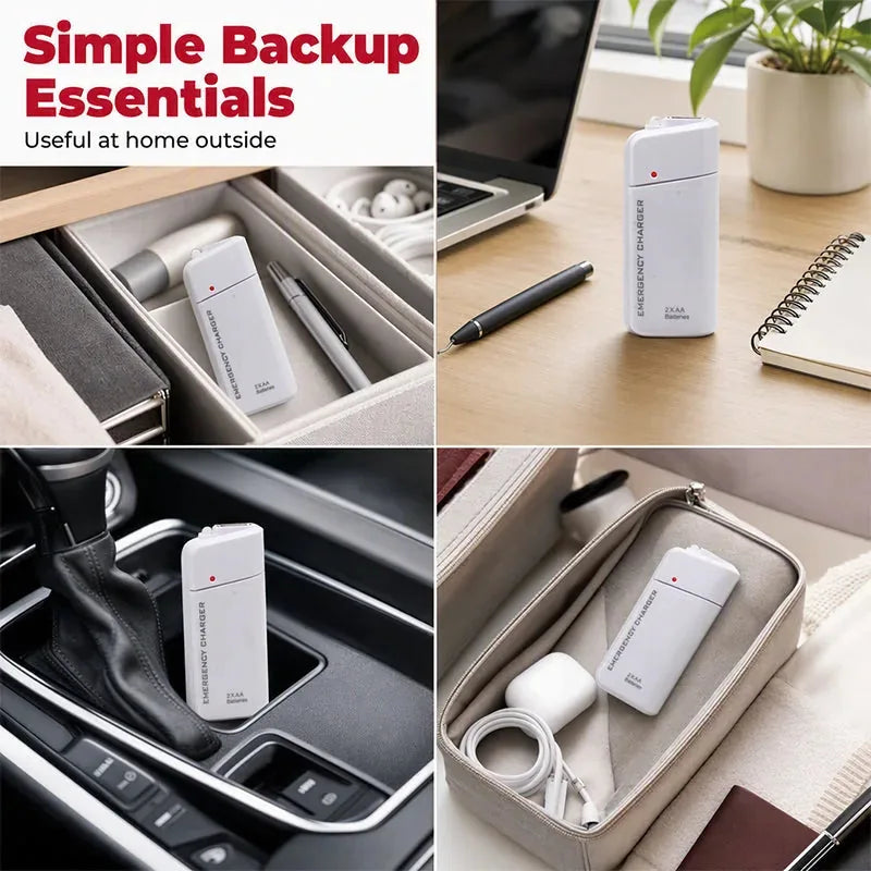 AA Battery Emergency Phone Charger with LED Flashlight – product image 6
