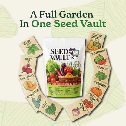 35-Variety Heirloom Vegetable Seed Vault Kit – image 3