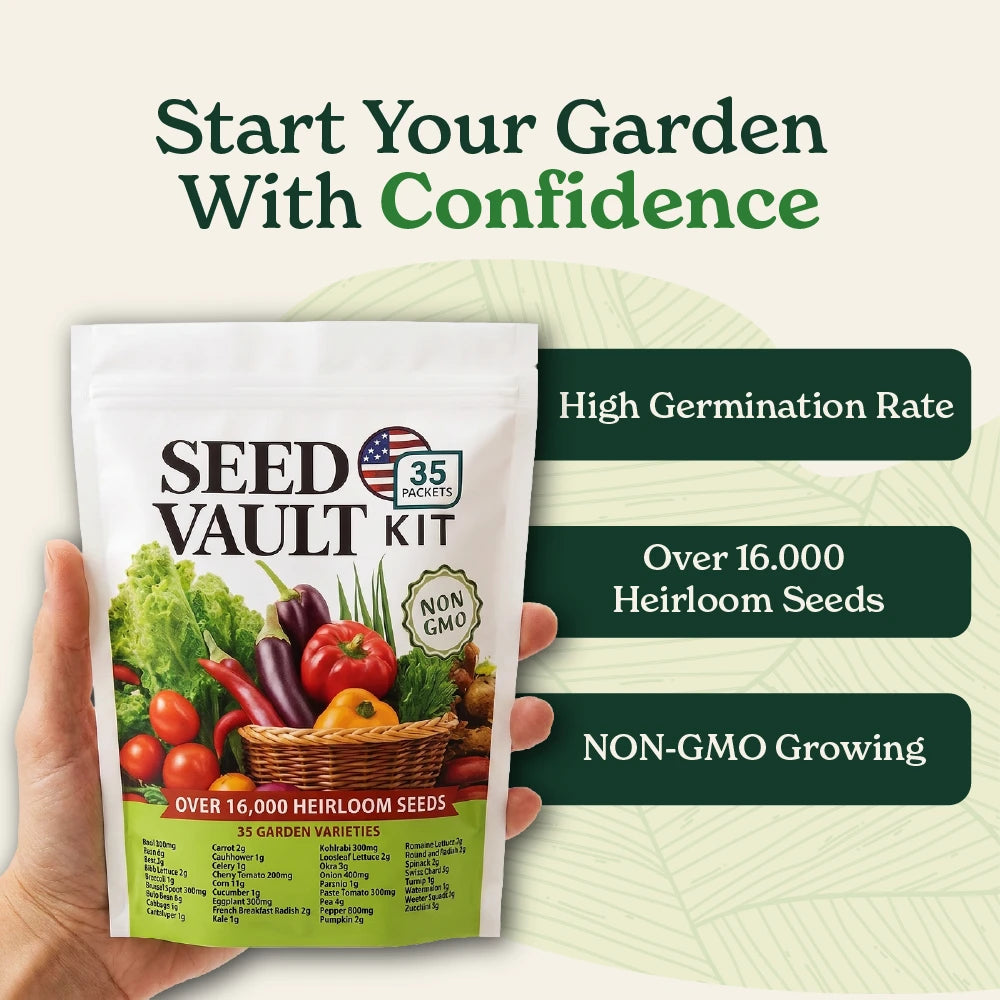 35-Variety Heirloom Vegetable Seed Vault Kit – image 4