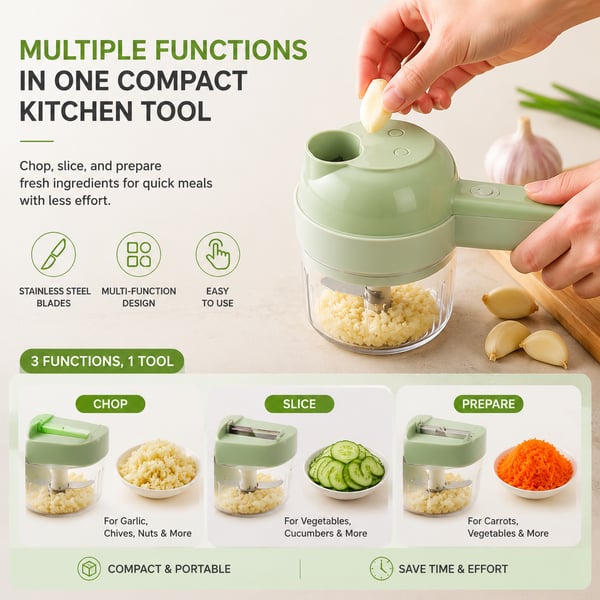Handheld Electric Vegetable Slicer and Chopper – image 4