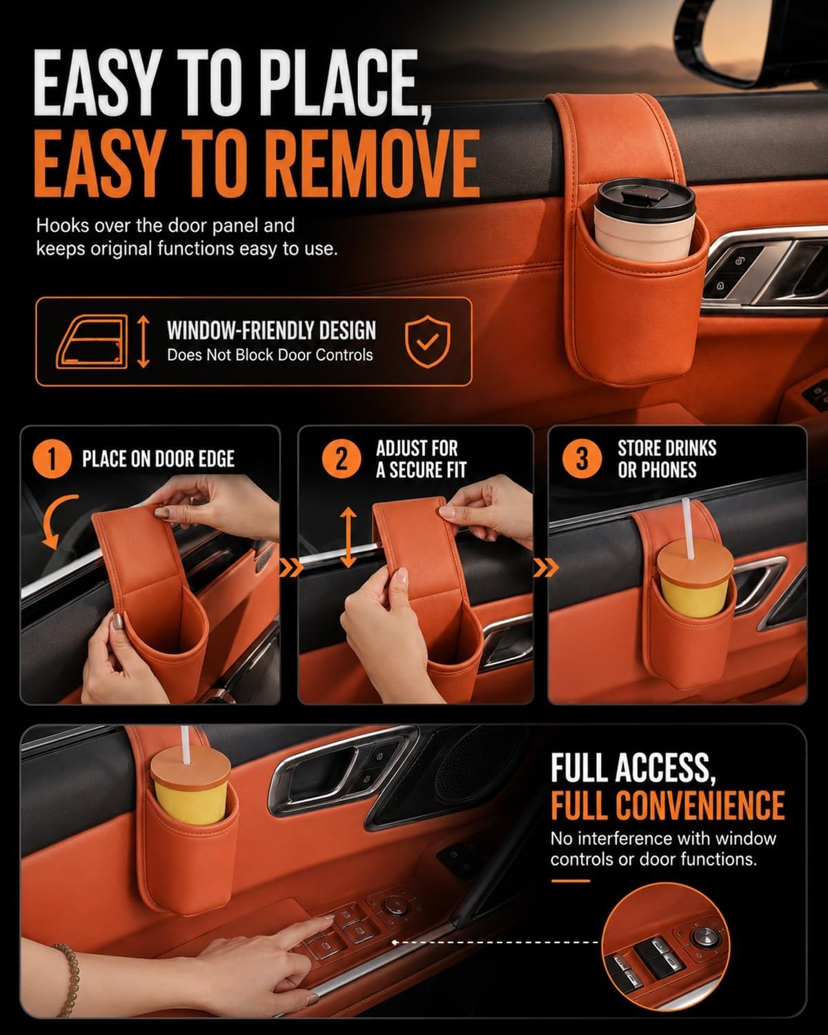 Car Door Cup Holder Storage Pocket – image 6