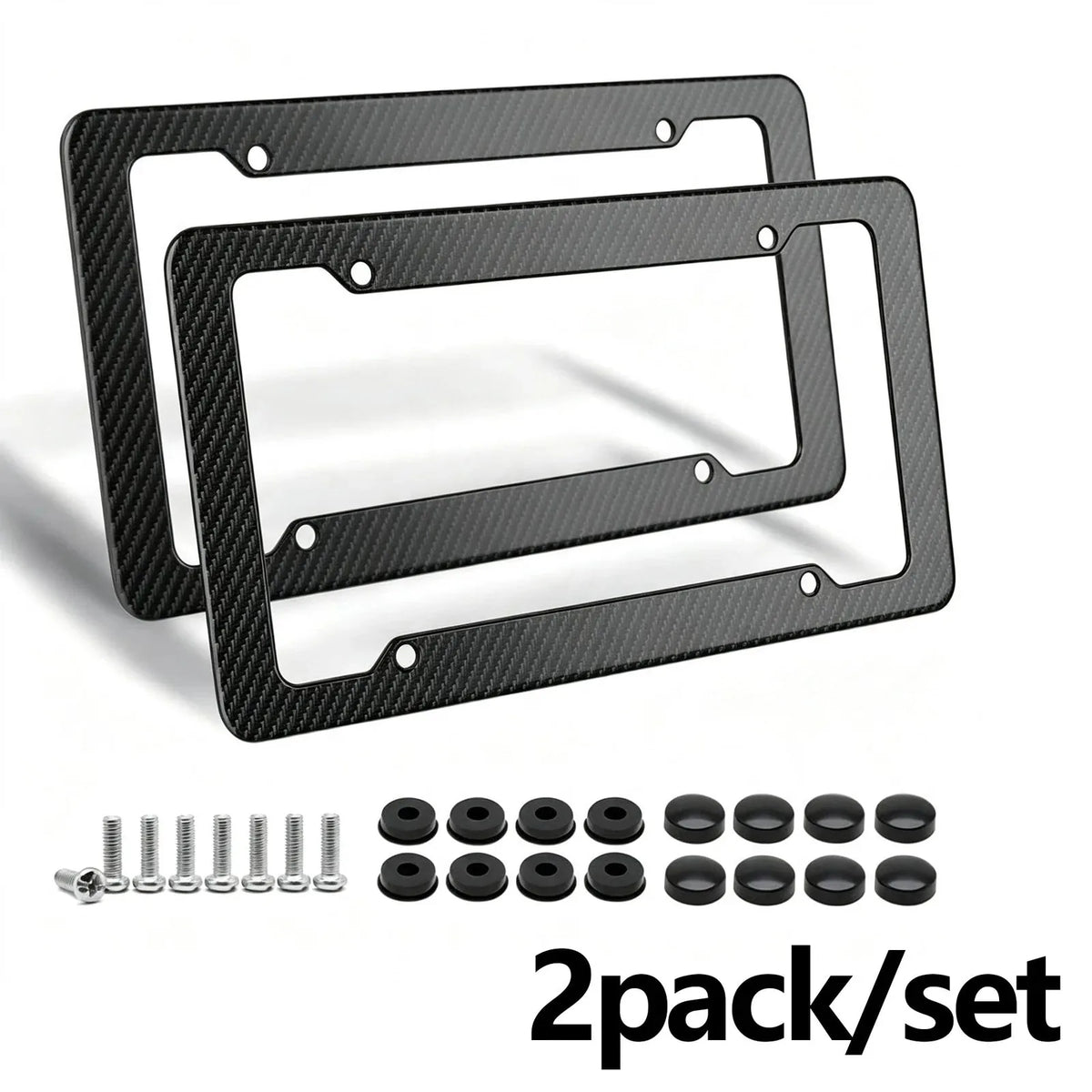 Carbon-Fiber Look License Plate Frames – 2-Pack – product image 2