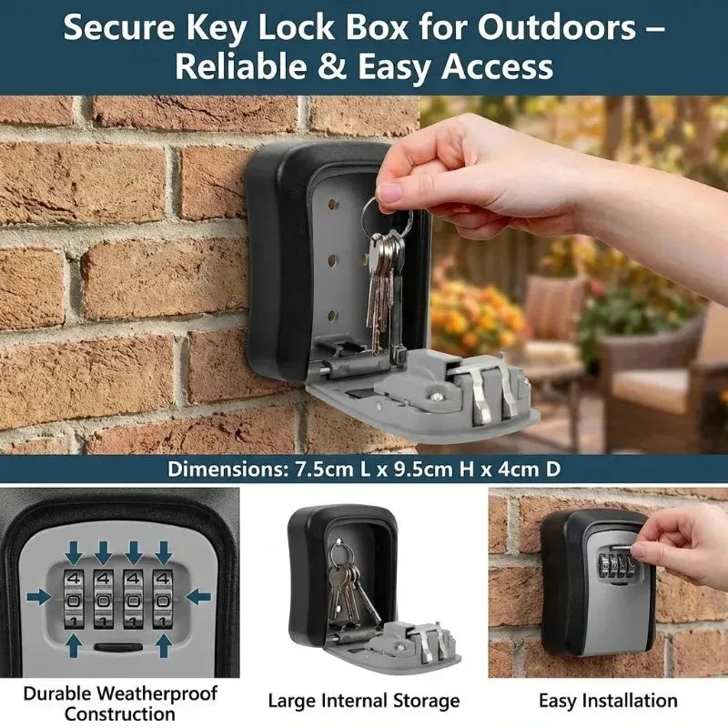 Wall-Mount 4-Digit Combination Key Lock Box – product image 6