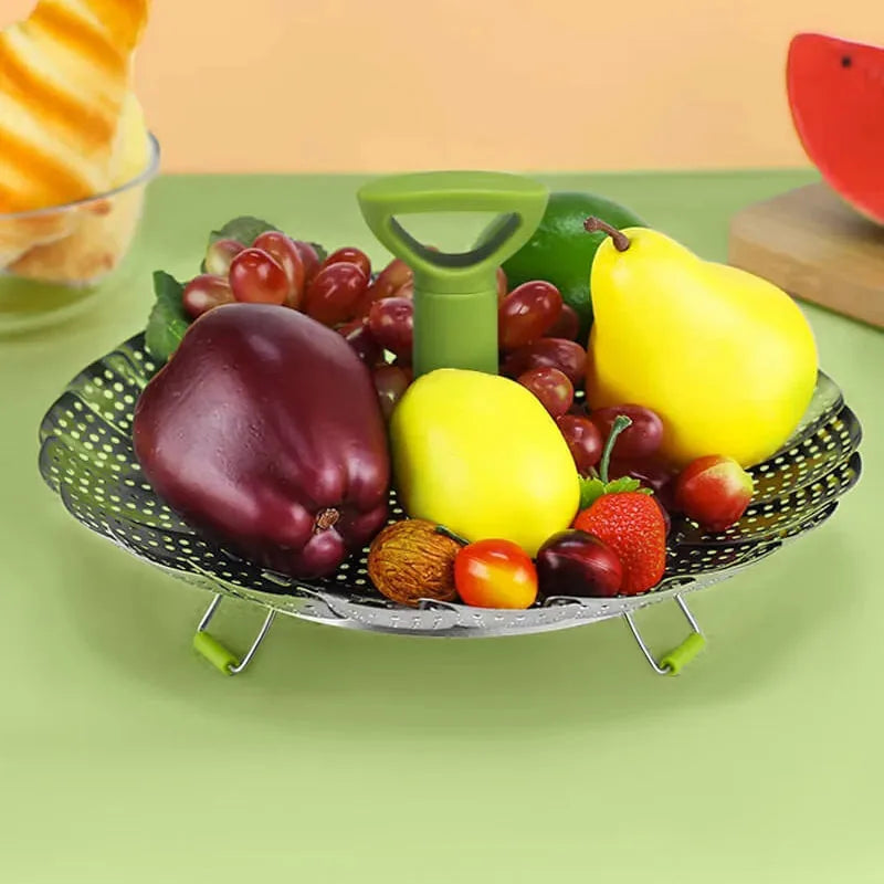 11-Inch Expandable Stainless Steel Steamer Basket – product image 1