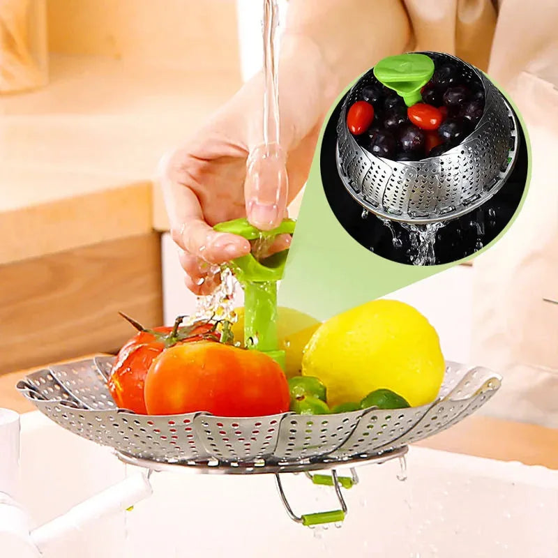 11-Inch Expandable Stainless Steel Steamer Basket – product image 3