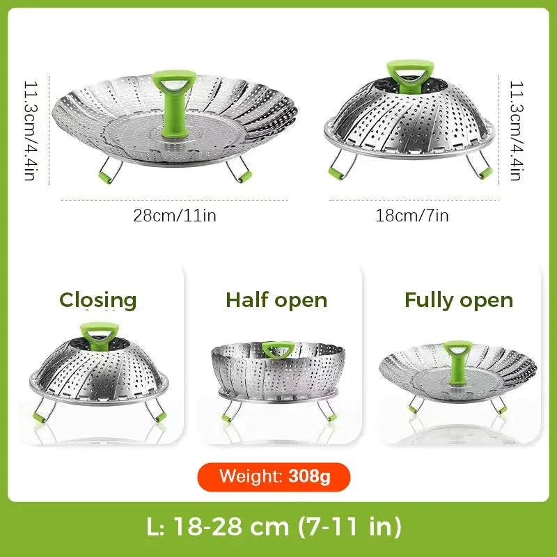 11-Inch Expandable Stainless Steel Steamer Basket – product image 7