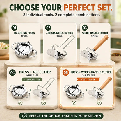 Dumpling Press and Wrapper Cutter Set – product image 1