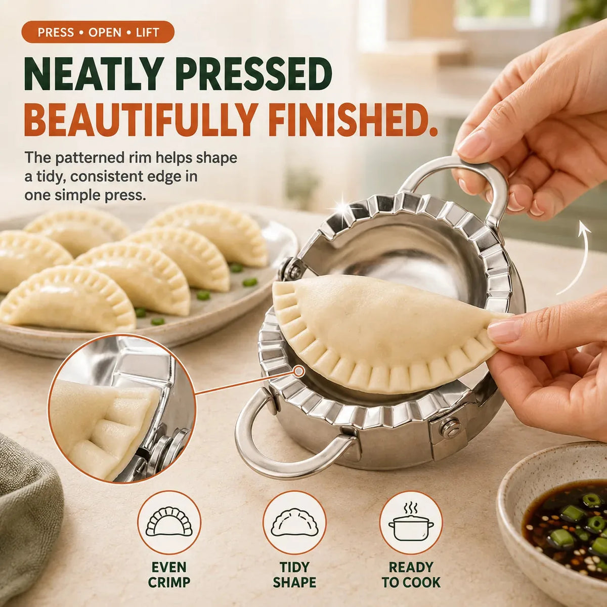 Dumpling Press and Wrapper Cutter Set – product image 3