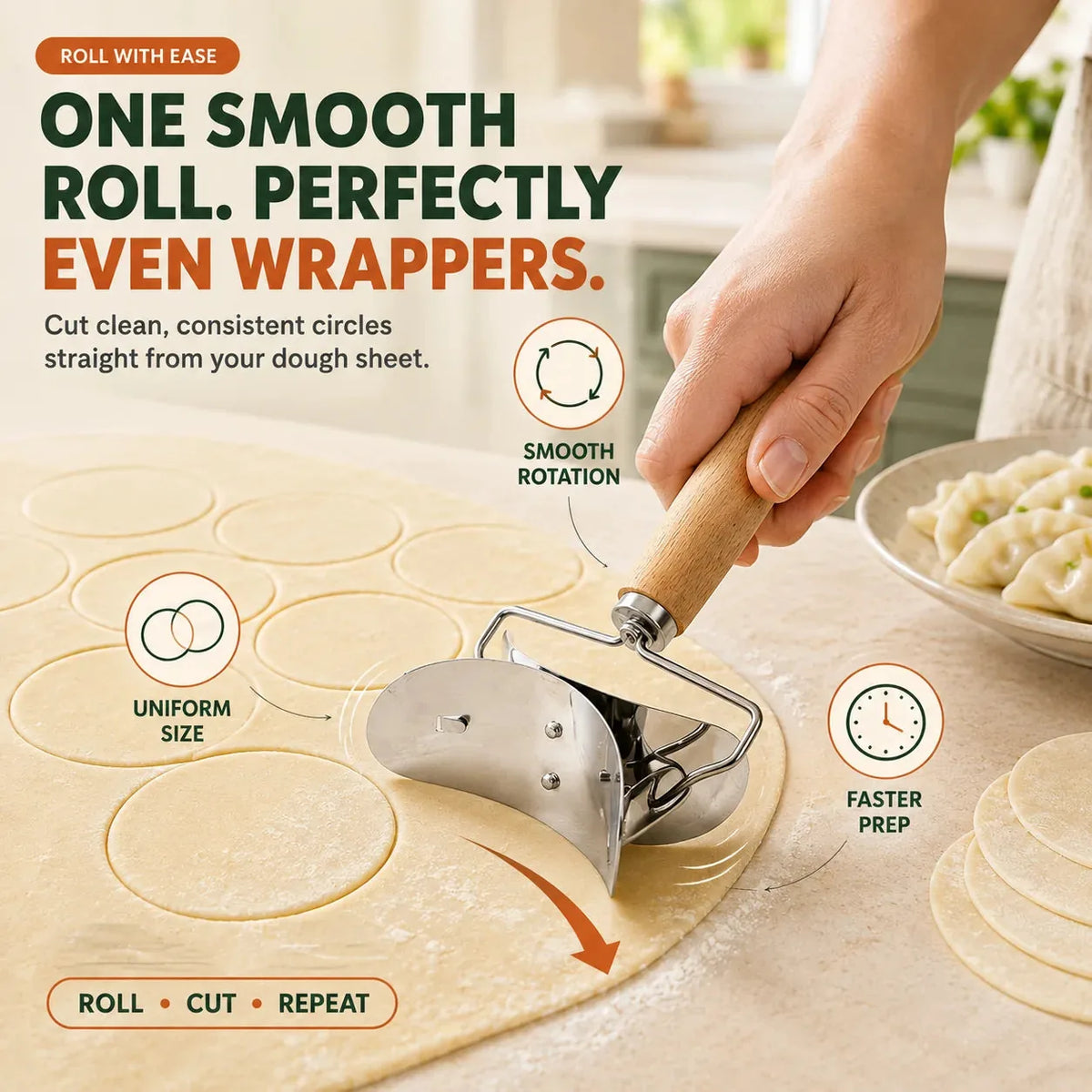 Dumpling Press and Wrapper Cutter Set – product image 4
