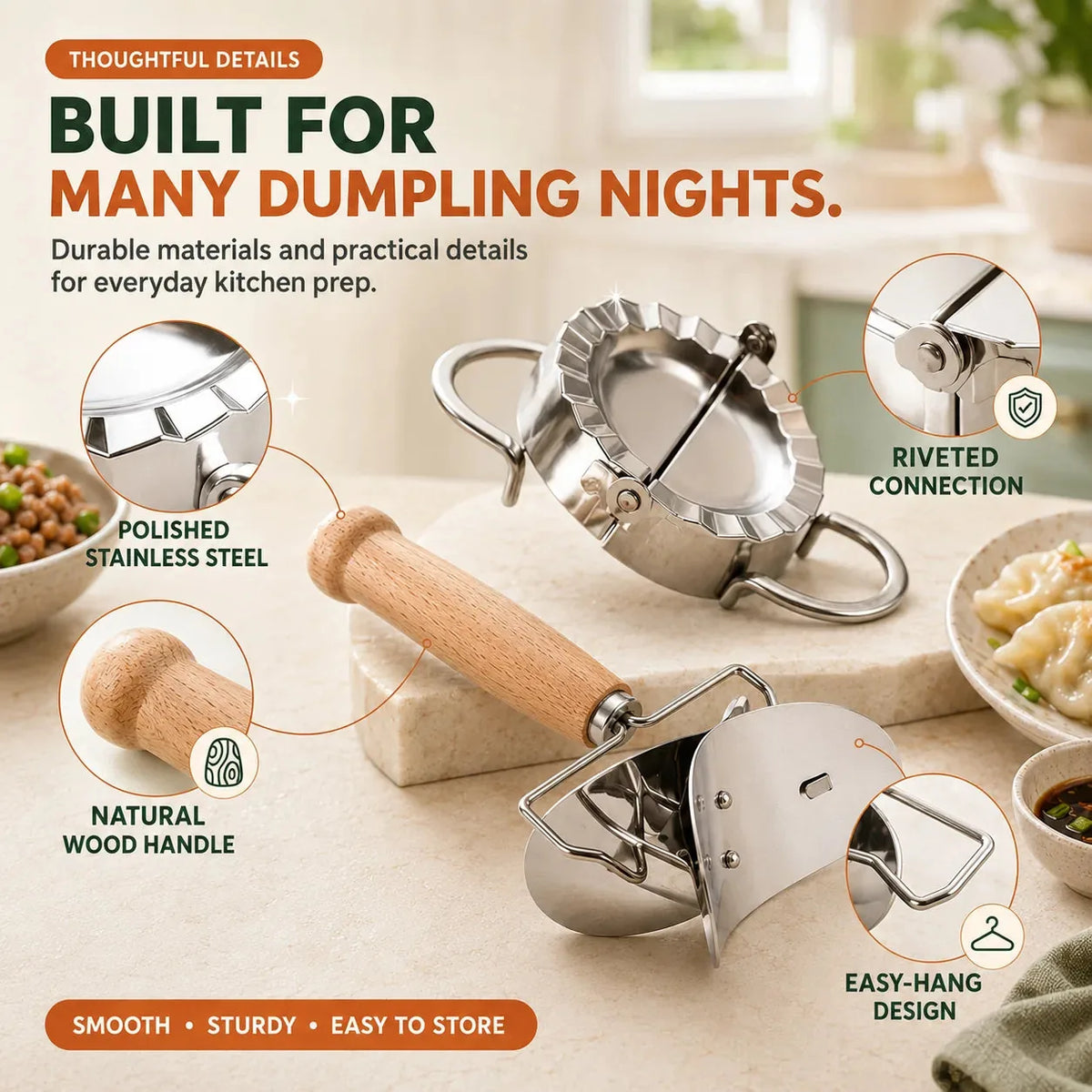 Dumpling Press and Wrapper Cutter Set – product image 8
