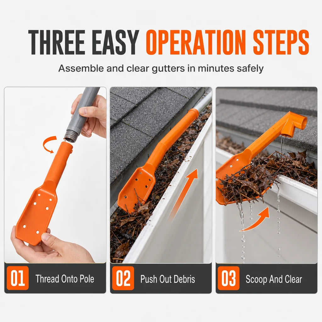 Extendable Ground-Level Gutter Cleaning Tool – image 8