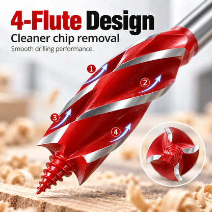Four-Flute Woodworking Drill Bit Set – 8 Piece – image 5
