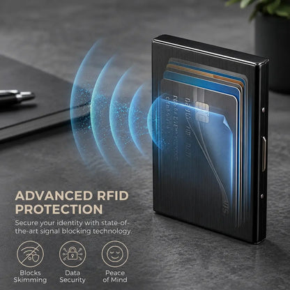 RFID-Blocking Metal Card Holder – 10 Slots – image 1