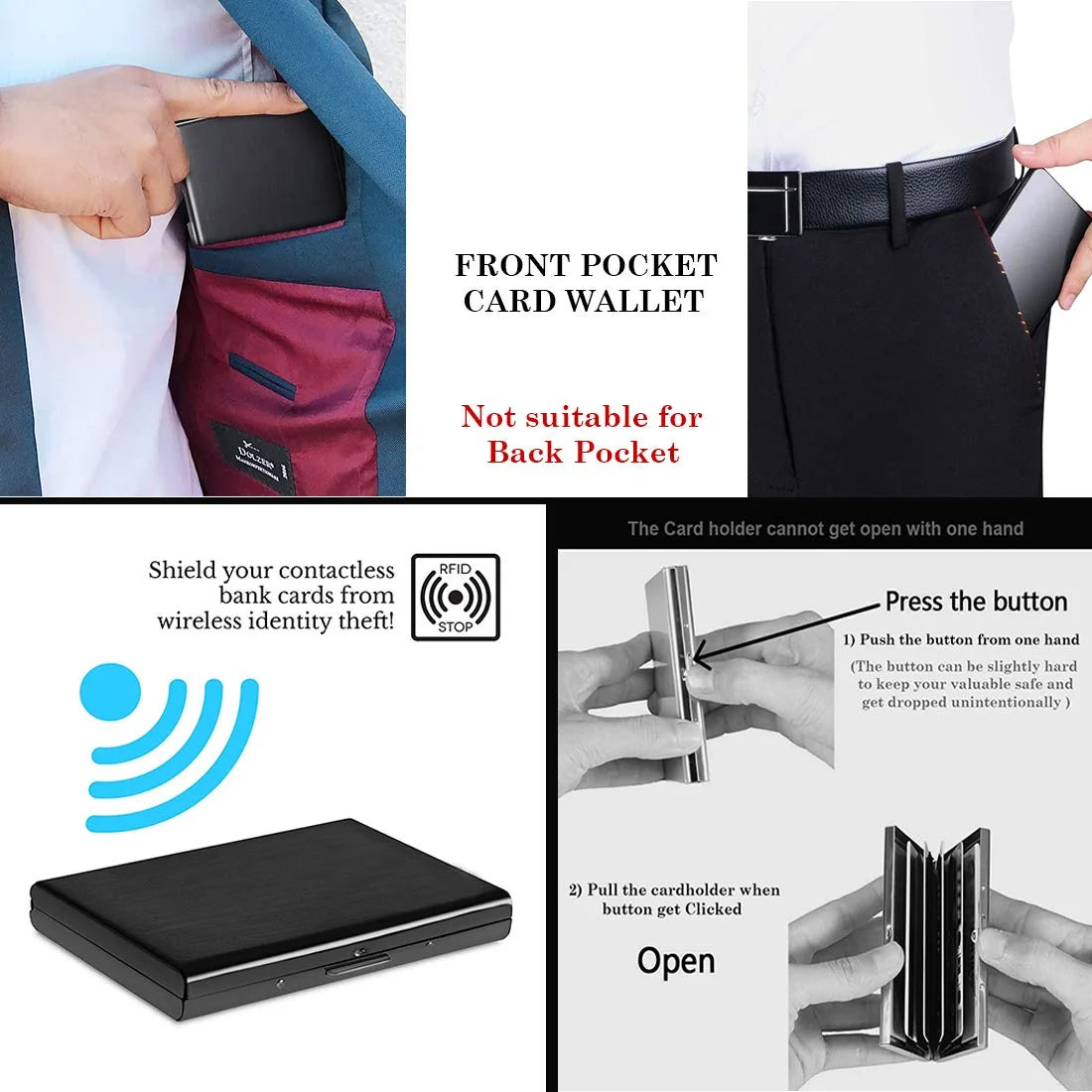 RFID-Blocking Metal Card Holder – 10 Slots – image 7