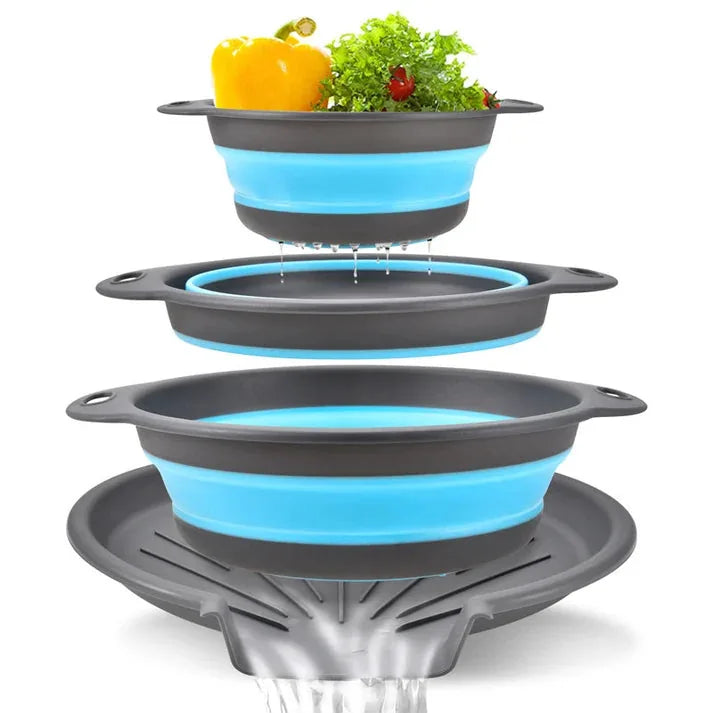 Foldable Drain Basket Set with Base – image 2