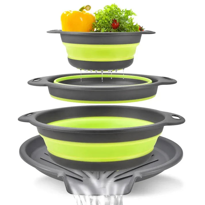 Foldable Drain Basket Set with Base – image 3