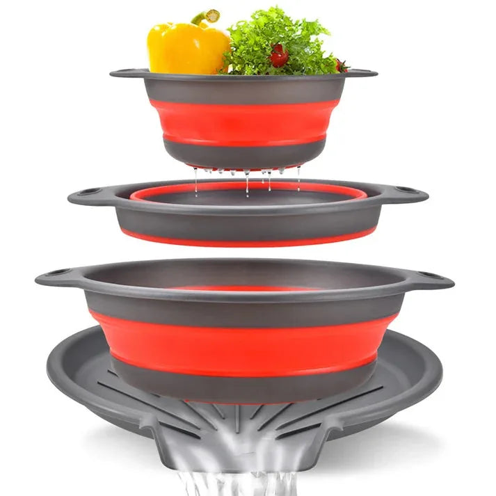 Foldable Drain Basket Set with Base – image 4