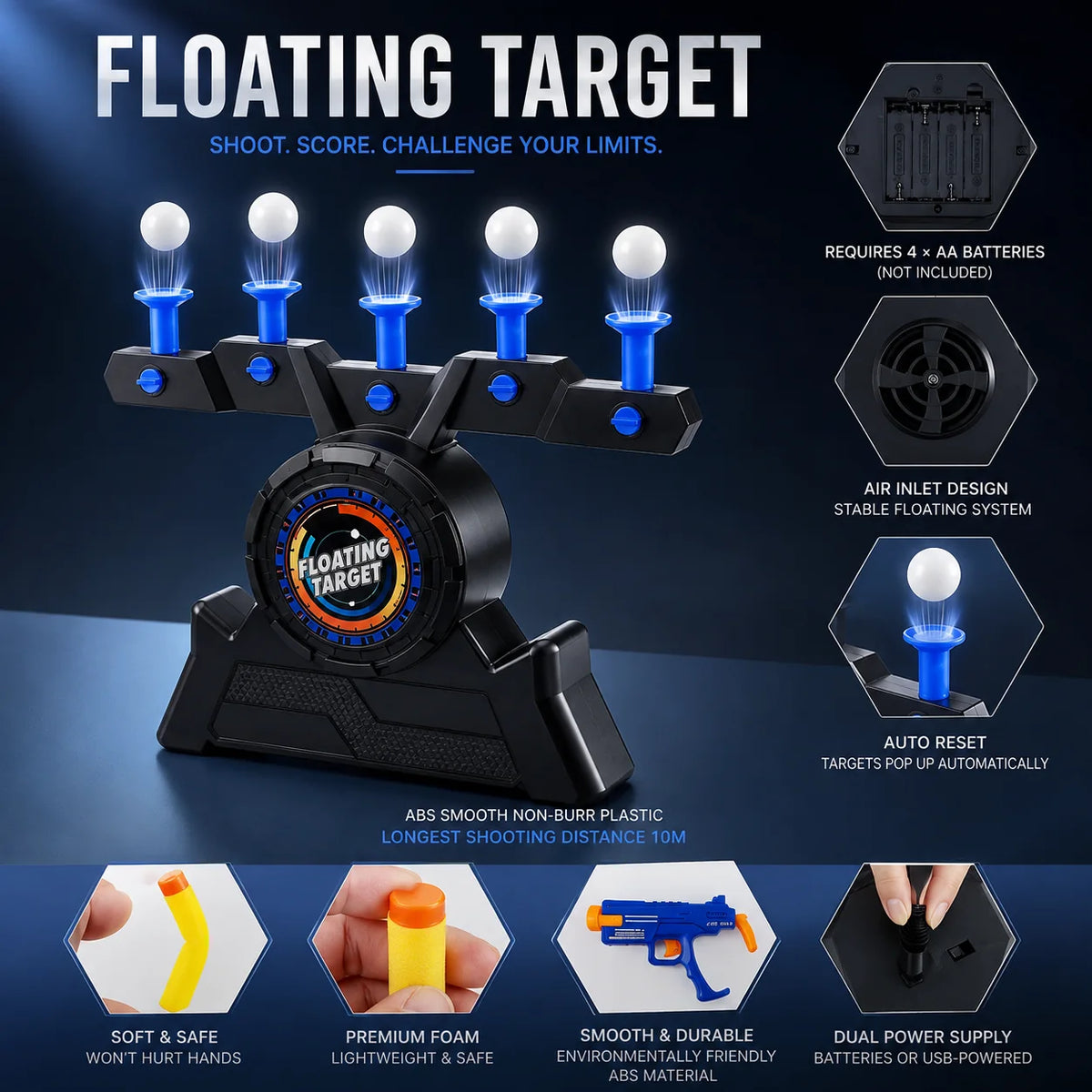 Floating Ball Target Game with Foam Dart Blasters – image 3