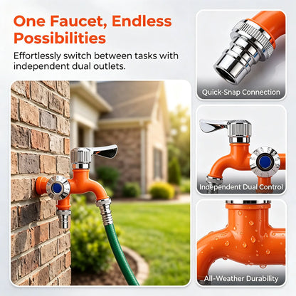 Dual-Outlet Faucet Adapter for Garden and Utility Hoses – image 1