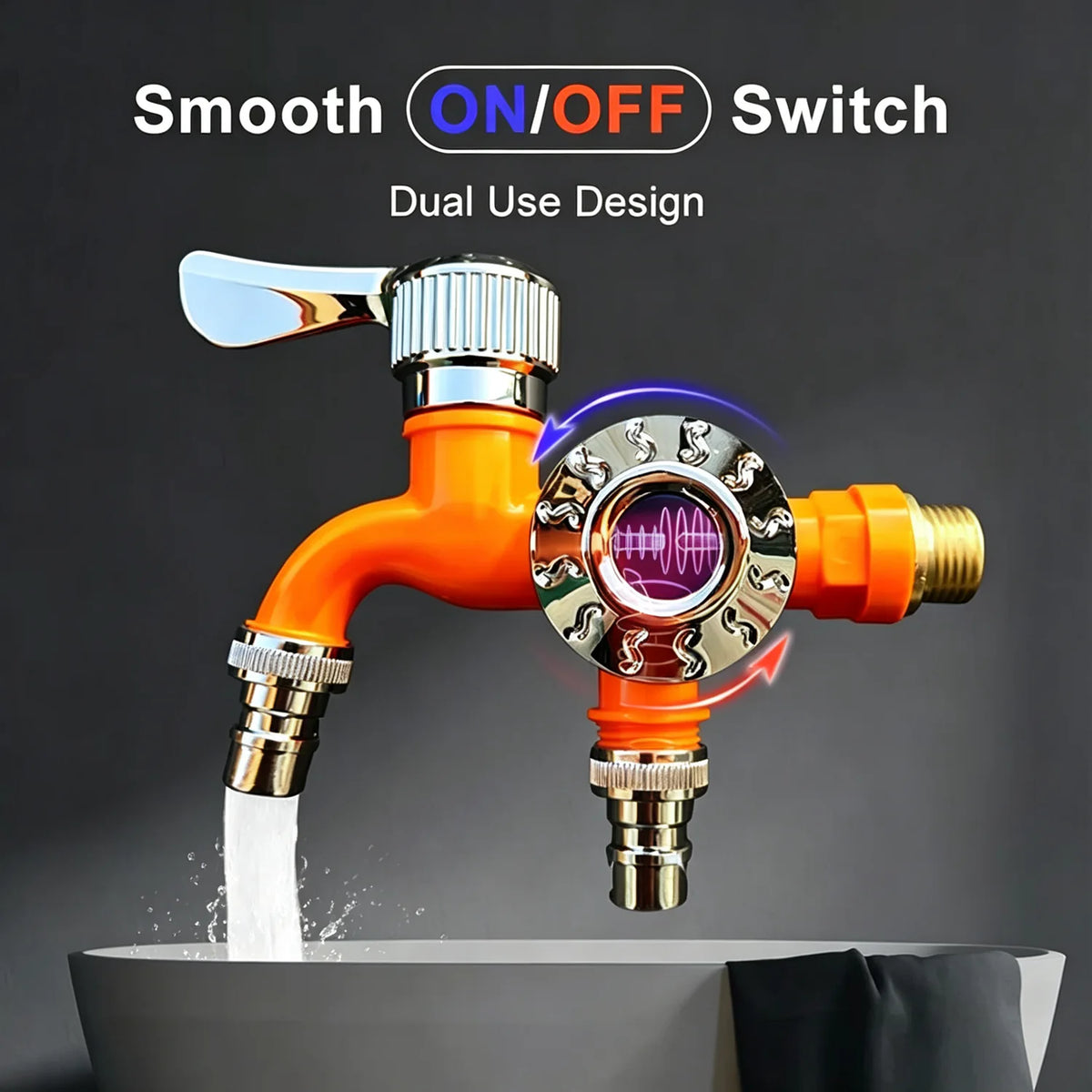 Dual-Outlet Faucet Adapter for Garden and Utility Hoses – image 4