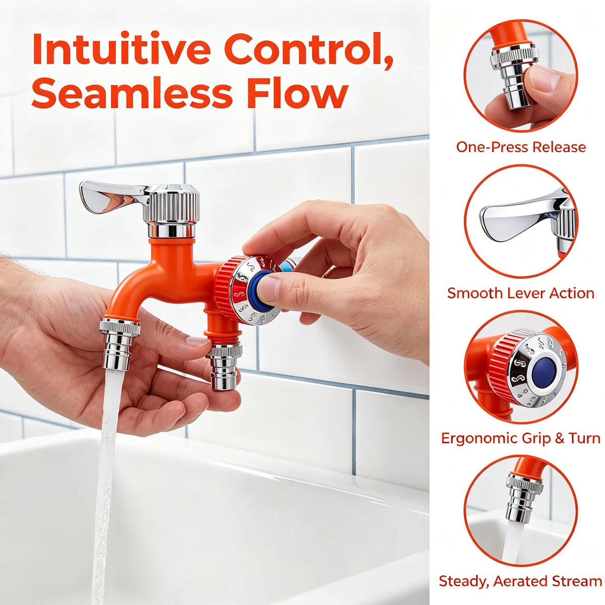 Dual-Outlet Faucet Adapter for Garden and Utility Hoses – image 5