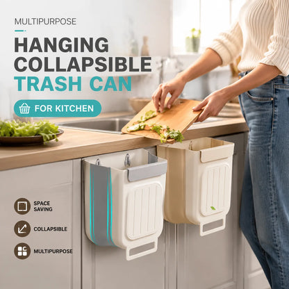 Foldable Hanging Kitchen Trash Bin for Cabinet Doors – image 2