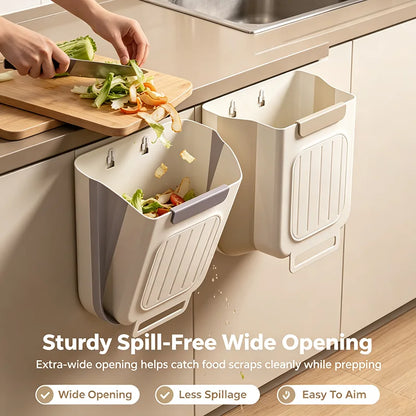 Foldable Hanging Kitchen Trash Bin for Cabinet Doors – image 4
