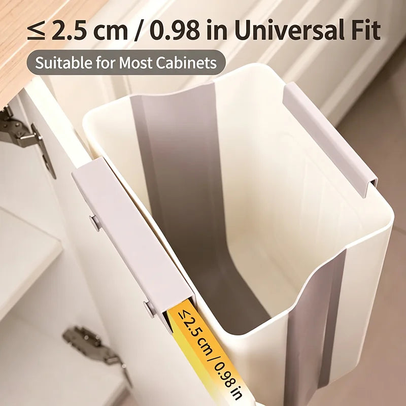 Foldable Hanging Kitchen Trash Bin for Cabinet Doors – image 7