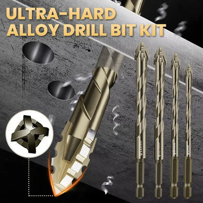 4-Piece Carbide Serrated Drill Bit Set for Clean Multi-Size Holes – image 1