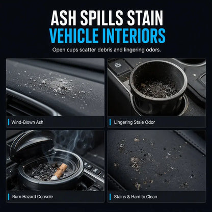 Sealed Mini Car Ashtray with Twist Lid for Cleaner Small-Space Storage – image 1