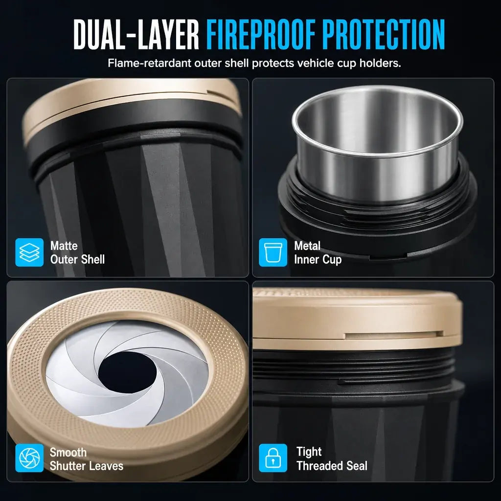 Sealed Mini Car Ashtray with Twist Lid for Cleaner Small-Space Storage – image 3