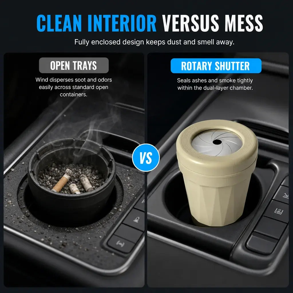 Sealed Mini Car Ashtray with Twist Lid for Cleaner Small-Space Storage – image 7